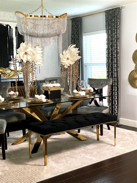 gold and black dining room|black and gold dining room ideas.